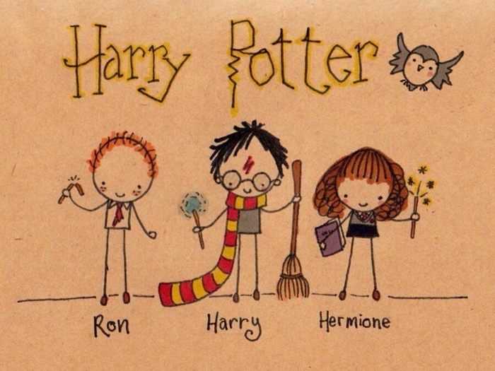 grandes ideas y dibujos originales de Harry Potter, fotos de dibujos con pequeños detalles inspiradoss en Harry Potter 
