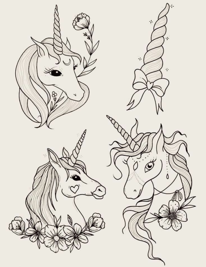 detalles para redibujar, dibujos para colorear de unicornios, fotos de dibujos unicornio especiales, ideas de dibujos chulos
