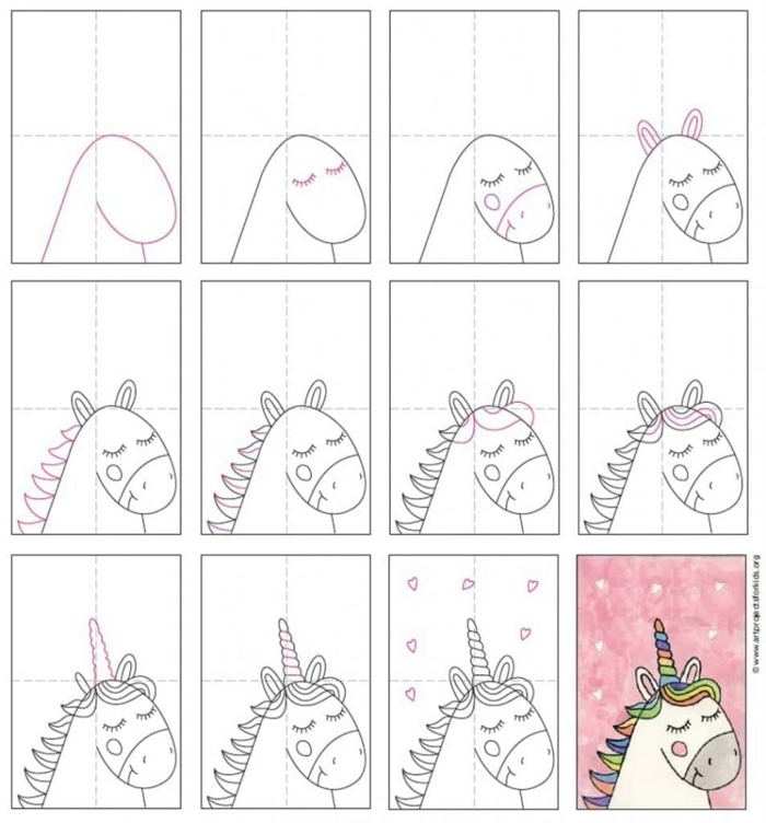 geniales ideas sobre como como dibujar un unicornio kawaii facil, tutoriales de dibujos faciles y chulos, ideas de dibujos