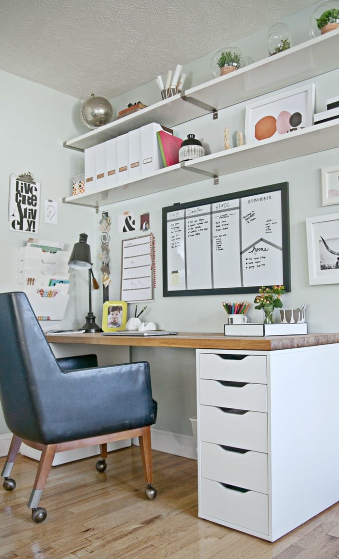 pequeños despacho en el dormitorio,mesa escritorio ikea, fotos con ideas sobre como organizar tu oficina en casa 