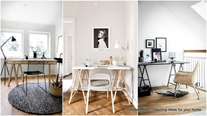 tres ejemplos de despachos modernos decorados con mucho estilo, despachos bonitos decorados en estilo escandinavo