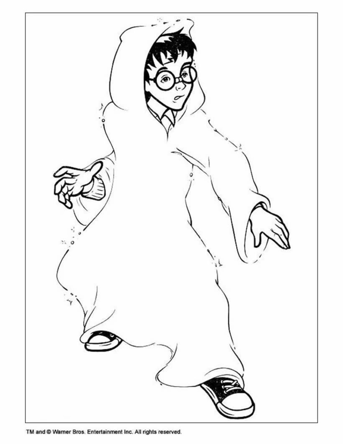 dibujo de Harry Potter con su manto invisible, harry potter para dibujar, dibujos de harry potter para niños, dibujos a lapiz, dibujos bonitos, dibujos para niños, dibujos faciles de hacer