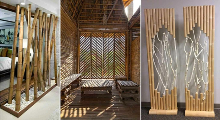 trea variantes de separadores de ambientes, cañas de bambu decoracion, ideas decorativas bonitas para exteriores e interiores con bambuu, cañas bambu decoracion