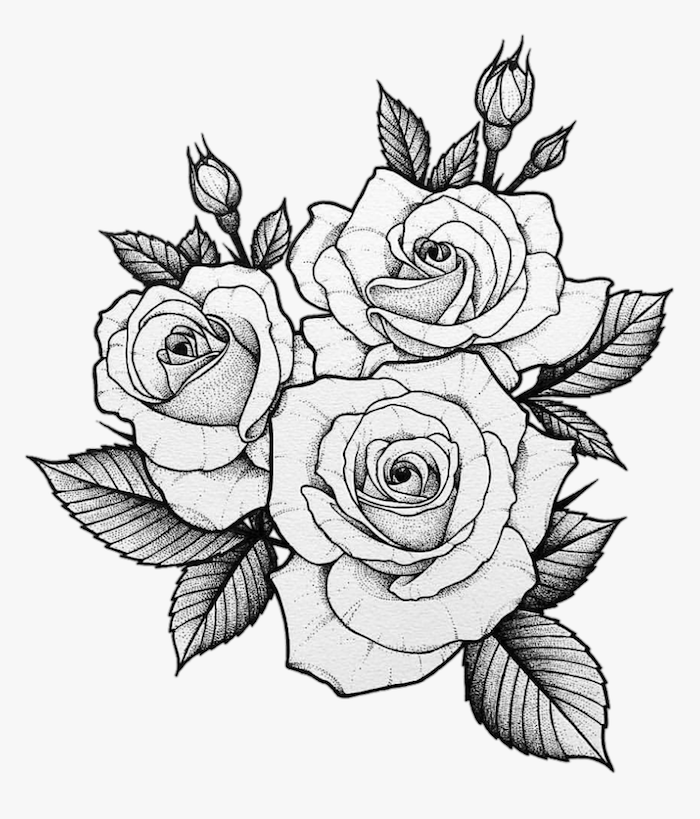 a dibujar rosas petalos hojas verdes ideas de dibujos de flores en blanco y negro rosas bonitas dibujos