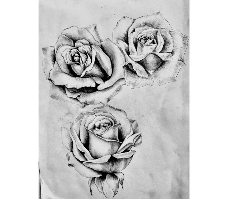 adorable ejemplo rosa dibujo tres rosas dibujadas en blanco y negro ideas de dibujos simbolicos dibujos originales paso a pao