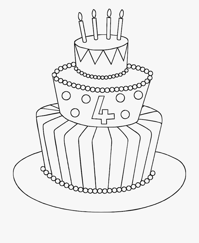 como dibujar una tarta cumpleaños infantil tarta cuatro cumpleaños velas ideas de dibujos