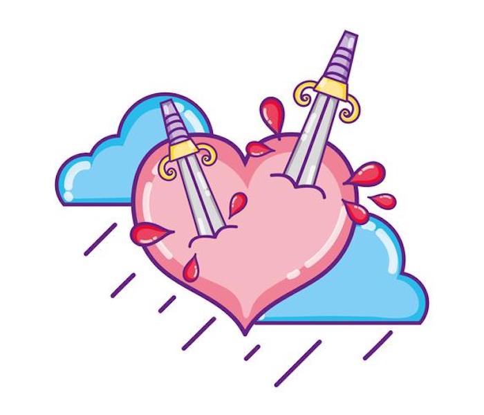 dibujos de corazones bonitos y originales fotos de dibujos corazon espada nubes