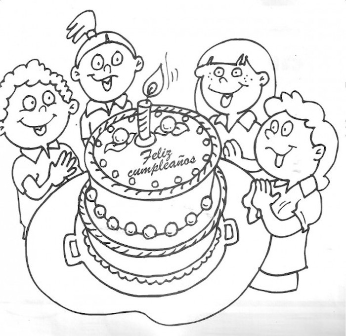familia tarta de cumpleaños ideas de dibujos originales en blanco y negro fotos de dibujos