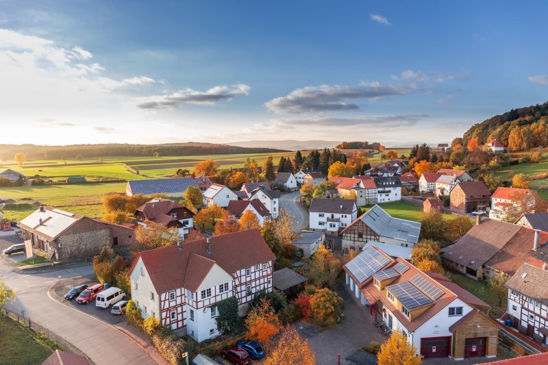 foto de un barrio con casas desde arriba