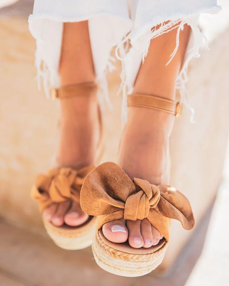 sandalias de plataforma de verano para mujer en color beige
